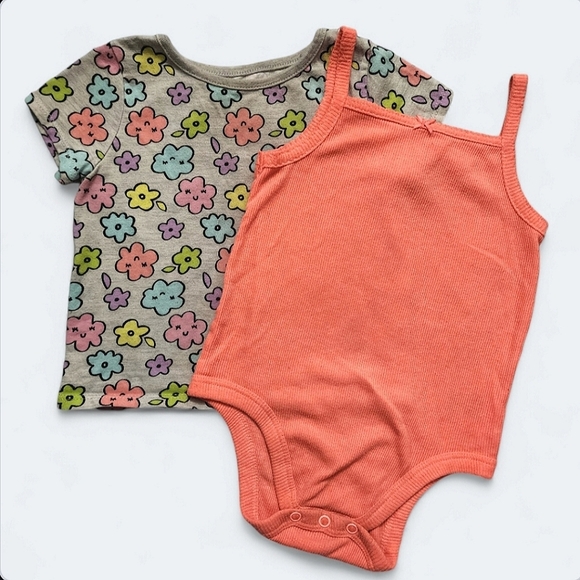 Garanimals Other - Garanimals Baby Girls' 2-Piece Set - Floral Tee & Ribbed Bodysuit, Size 24 Month